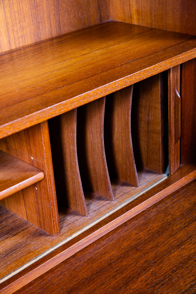 Mid Century Danish Modern Secretary Desk Cabinet Teak Johannes Sorth Denmark Mcm - Image 10