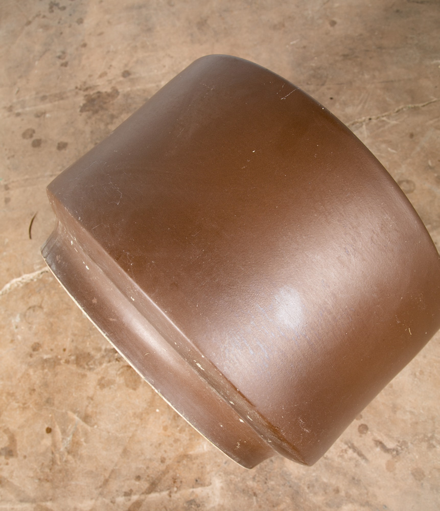 Mid Century Modern Planter Brown Matte Extra Large Gainey Ceramic Round 24.75x15 - Image 4