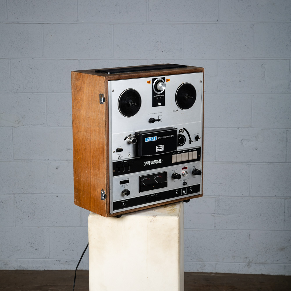 Vintage Reel to Reel Akai GX-365D Silver Face Stereo 3 Head Speaker As Is - Image 4