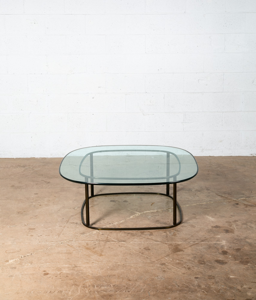 Mid Century Modern Coffee Table Glass Metal Gold Brass Bronze Heavy Vintage Mcm - Image 11