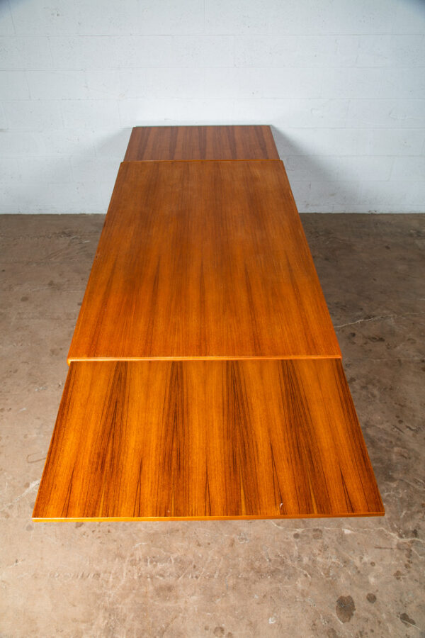 Mid Century Danish Modern Dining Table Teak Leaf x 2 Expanding Denmark Rectangle - Image 5