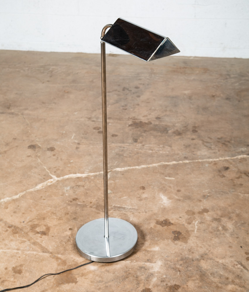 Mid Century Modern Floor Lamp Set Pair Pharmacy Chrome light Set 2 Adjustable - Image 5