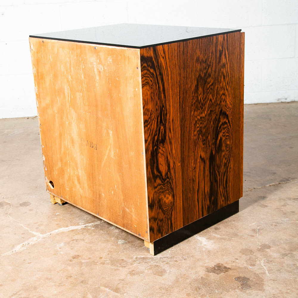 Mid Century Danish Modern End Table Side Entryway Rosewood Locking Door Glass - Image 10