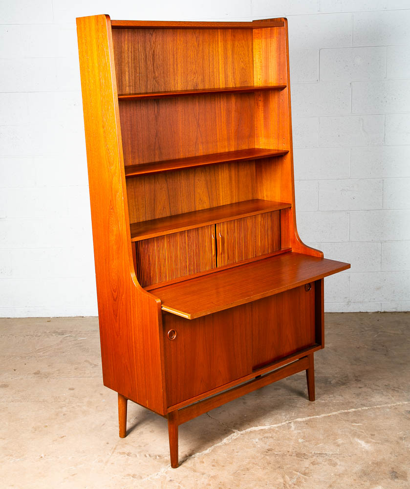 Mid Century Danish Modern Secretary Desk Cabinet Teak Johannes Sorth Denmark Mcm - Image 2