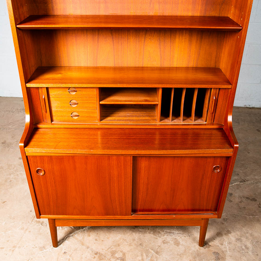 Mid Century Danish Modern Secretary Desk Cabinet Teak Johannes Sorth Denmark Mcm - Image 12