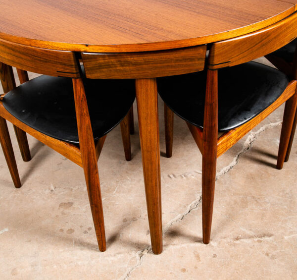 Mid Century Danish Modern Dining Table Chairs Frem Rojle Hans Olsen Roundette NM - Image 8