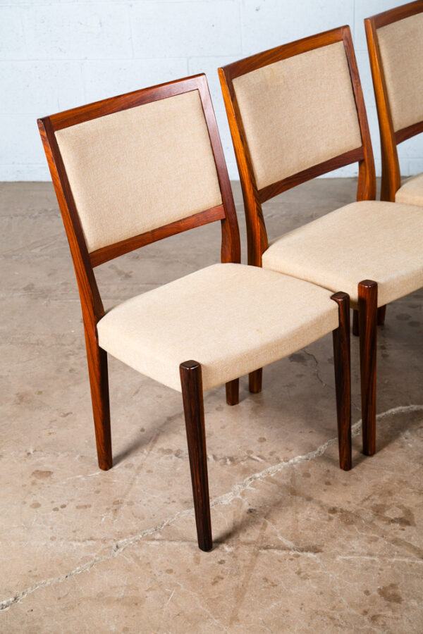 Mid Century Danish Modern Dining Chairs 6 Tan Rosewood High Back Svegards Sweden - Image 9