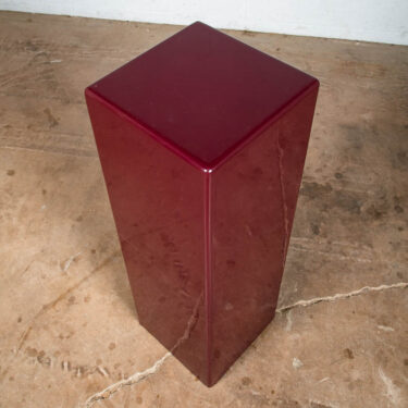 Mid Century Modern Pedestal Burgungy Square Gloss Table Display Art Vintage Mcm