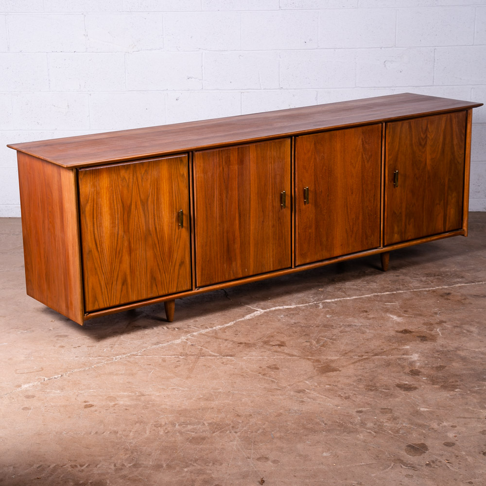 Mid Century Modern Credenza Cabinet Storage Ace Hi Prelude Solid Walnut Vintage
