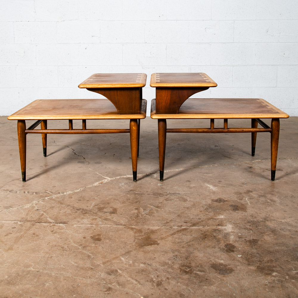 Mid Century Modern End Tables Side Nightstand Pair Lane Acclaim Restored Step Up - Image 4