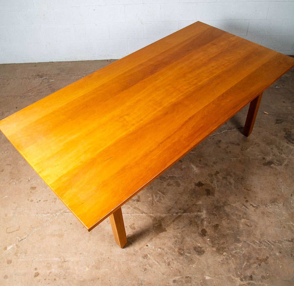 Mid Century Dining Table Solid Cherry Farmhouse Modern Studio Made Vintage Craft