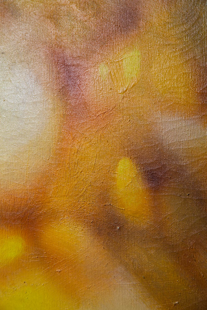Mid Century Modern Painting Art Abstract Expressionism Yellow Orange Oil Signed - Image 8