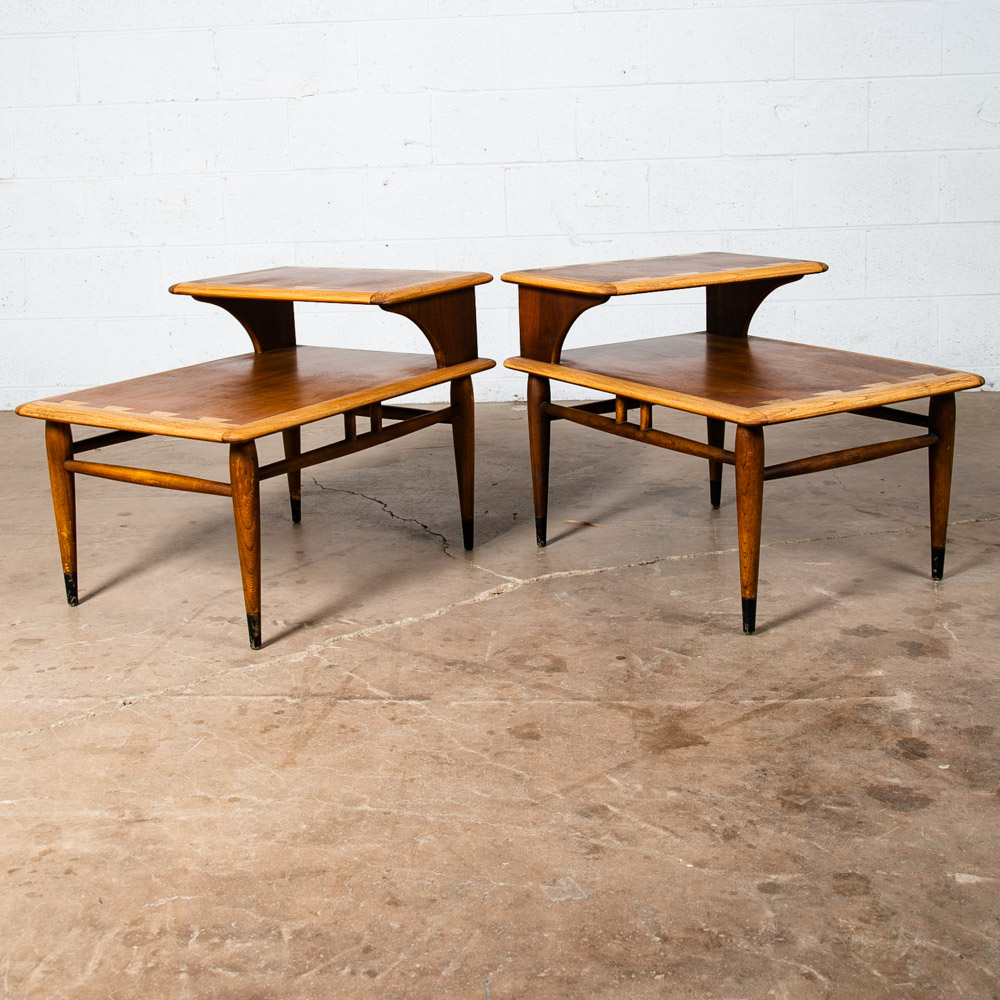 Mid Century Modern End Tables Side Nightstand Pair Lane Acclaim Restored Step Up - Image 8