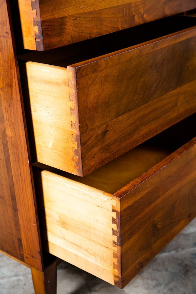 Mid Century Modern Credenza Dresser 6 Drawer Solid Walnut Vintage Mcm American - Image 10