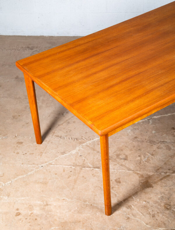 Mid Century Danish Modern Dining Table Teak Leaf x 2 Expanding Denmark Rectangle - Image 6