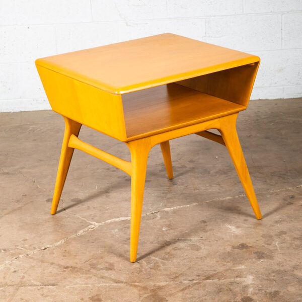 Mid Century Modern Side Table Heywood Wakefield End Encore Lamp Wood Maple Mcm