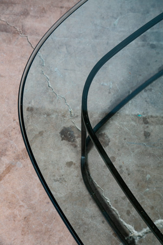 Mid Century Modern Coffee Table Glass Metal Gold Brass Bronze Heavy Vintage Mcm - Image 9