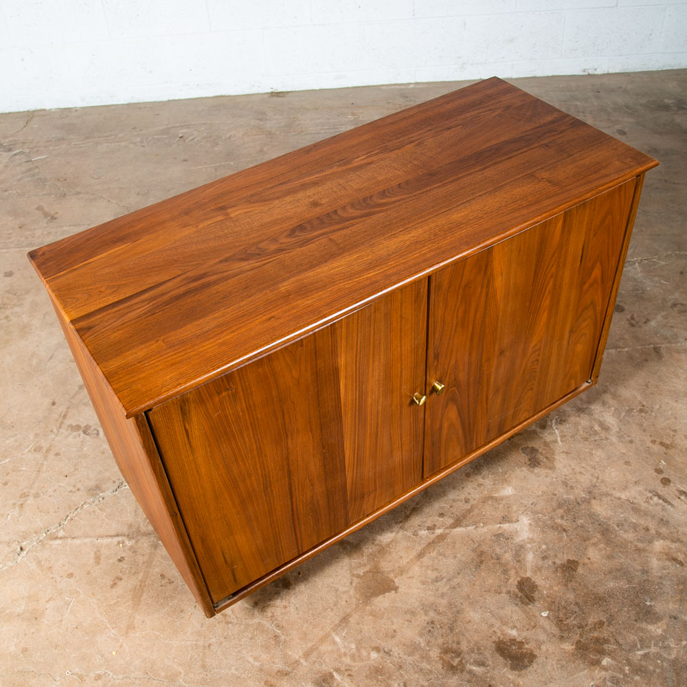 Mid Century Modern Credenza Cabinet Compact Ace Hi Prelude Solid Walnut Vintage