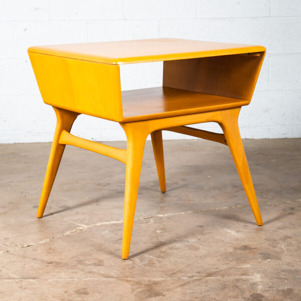 Mid Century Modern Side Table Heywood Wakefield End Encore Lamp Wood Maple Mcm - Image 2