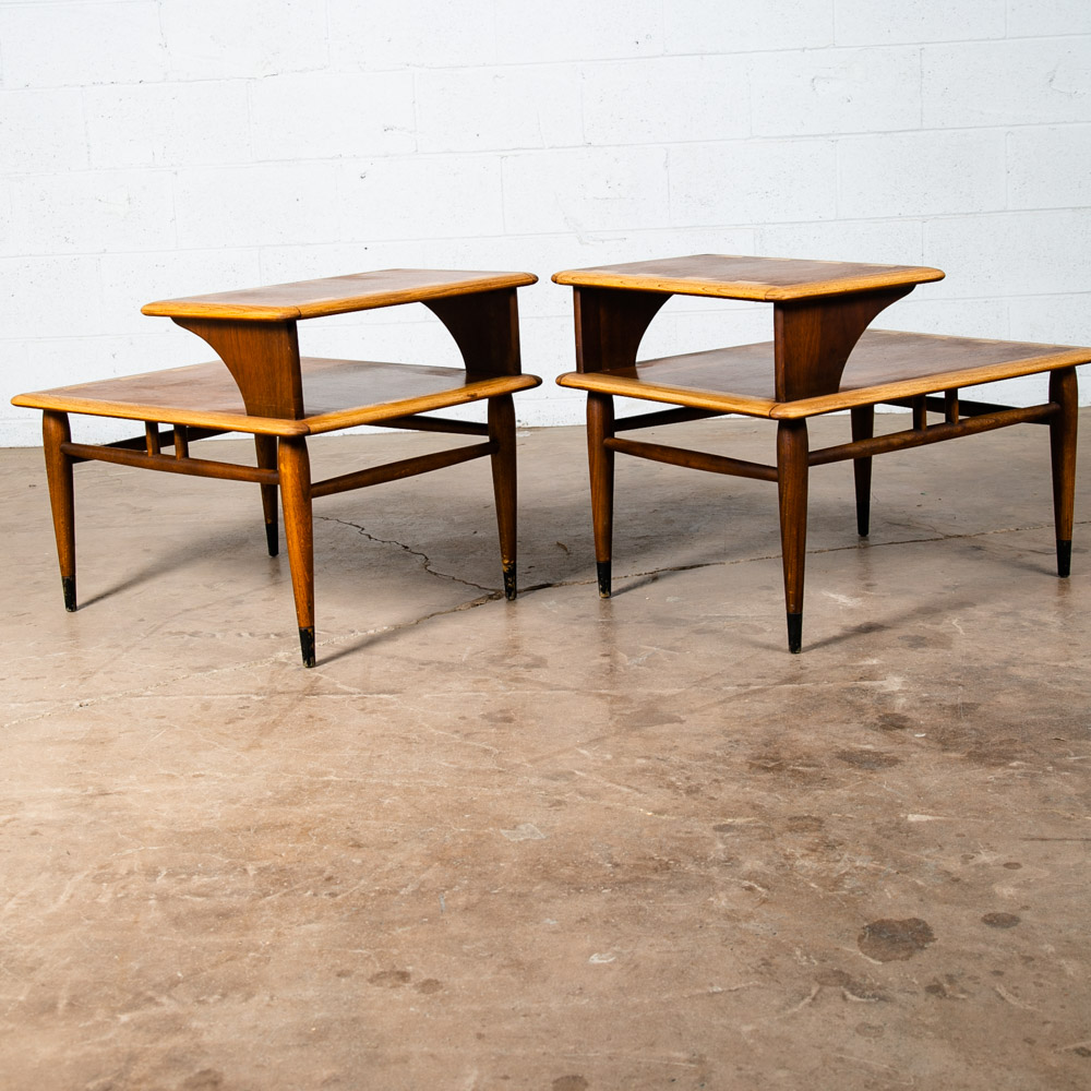Mid Century Modern End Tables Side Nightstand Pair Lane Acclaim Restored Step Up - Image 9
