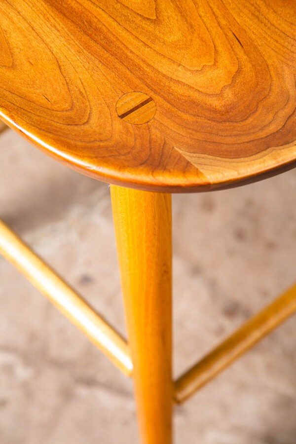 Studio Bar Stool Coal Shovel Thos. Moser Wood Cherry Oak Mid Century - Image 5