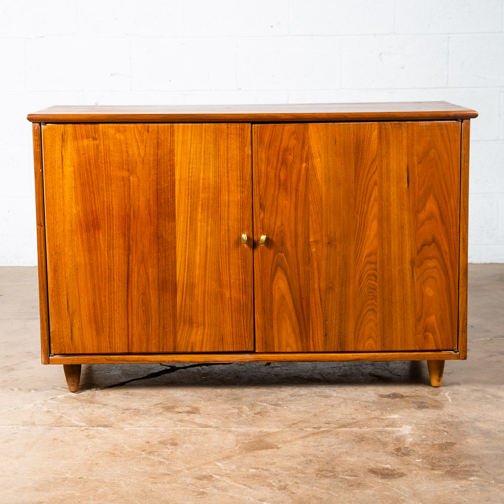 Mid Century Modern Credenza Cabinet Compact Ace Hi Prelude Solid Walnut Vintage - Image 2