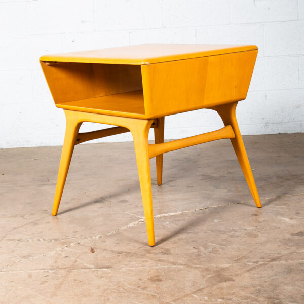 Mid Century Modern Side Table Heywood Wakefield End Encore Lamp Wood Maple Mcm - Image 4