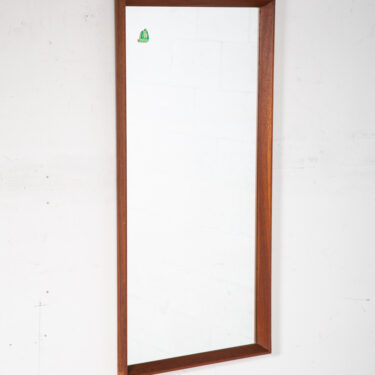 Mid Century Danish Modern Mirror Wall Hanging Bathroom Vanity Solid Teak Wood