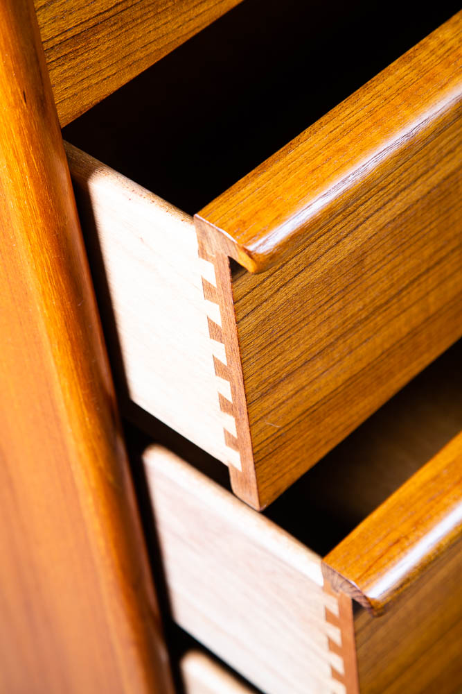 Mid Century Danish Modern Dresser Teak Gentlemans Chest Drawers Denmark Kibaek - Image 10