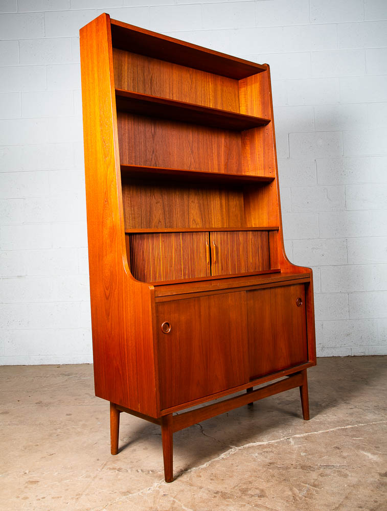 Mid Century Danish Modern Secretary Desk Cabinet Teak Johannes Sorth Denmark Mcm - Image 3