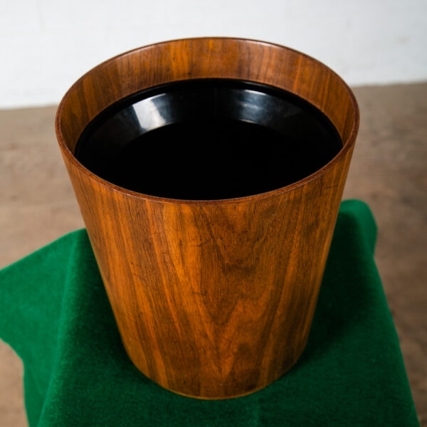 Mid Century Danish Modern Wastebasket Trash Can Bin Paper Basket Solid Walnut