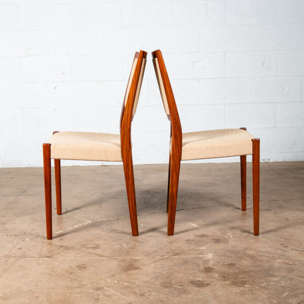 Mid Century Danish Modern Dining Chairs 6 Tan Rosewood High Back Svegards Sweden - Image 5