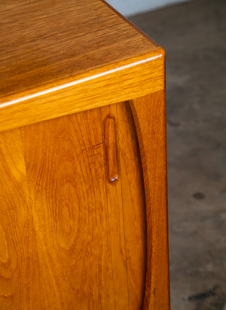 Mid Century Danish Modern Credenza 2 Tier Glass Teak Sideboard Display Drawers - Image 12