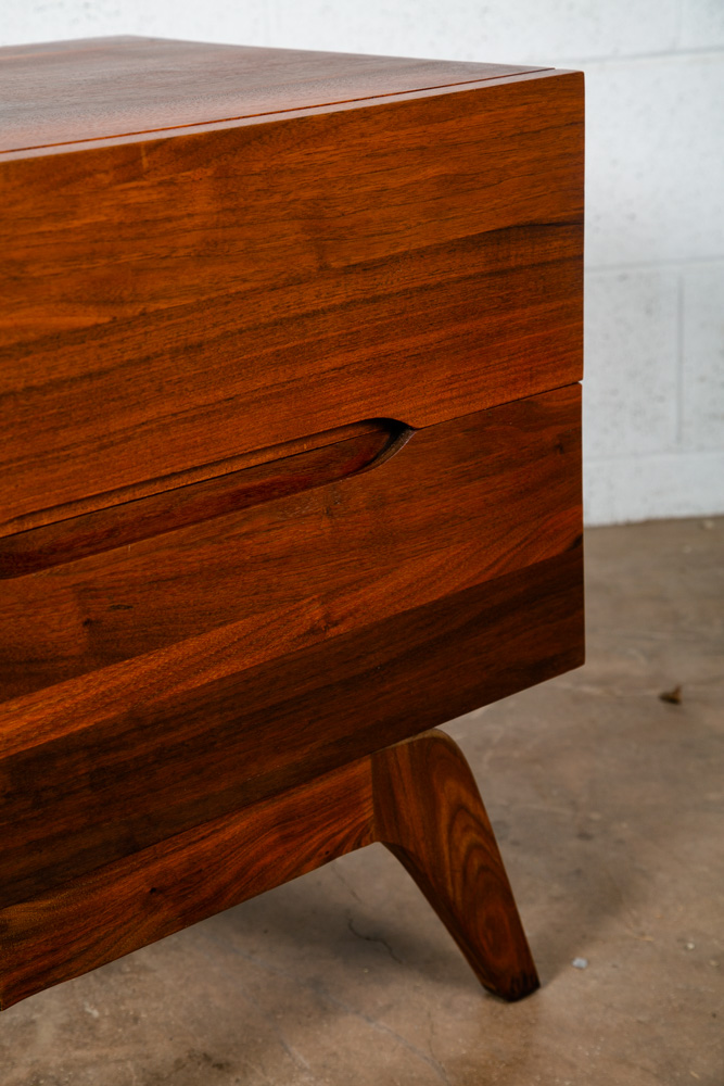 Mid Century Modern Nightstand End Side Table Solid Walnut Ace Hi 2 Drawer Mcm - Image 7