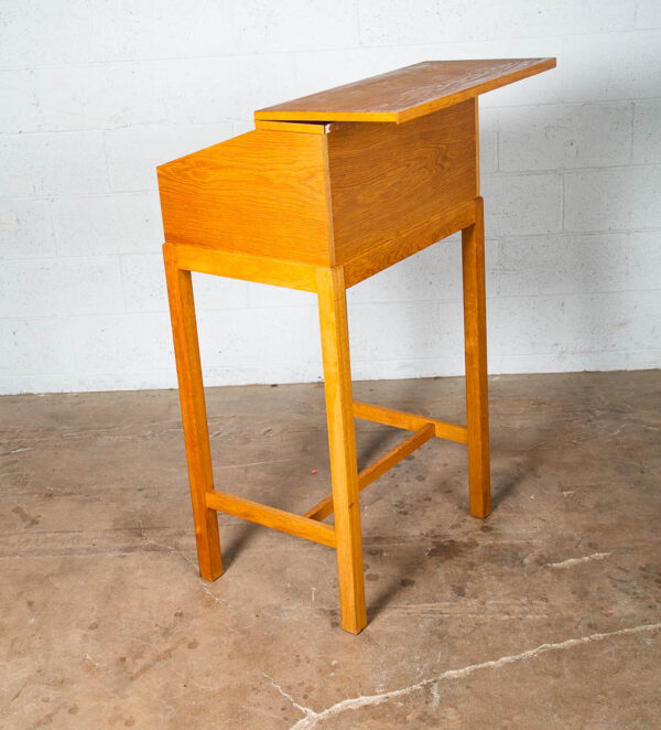 Mid Century Danish Modern Podium Lectern Standing Desk White Oak Solid Wood Mcm - Image 6