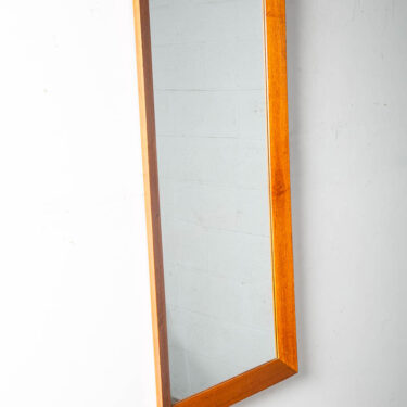 Mid Century Danish Modern Mirror Wall Hanging Bathroom Vanity Solid Teak Wood