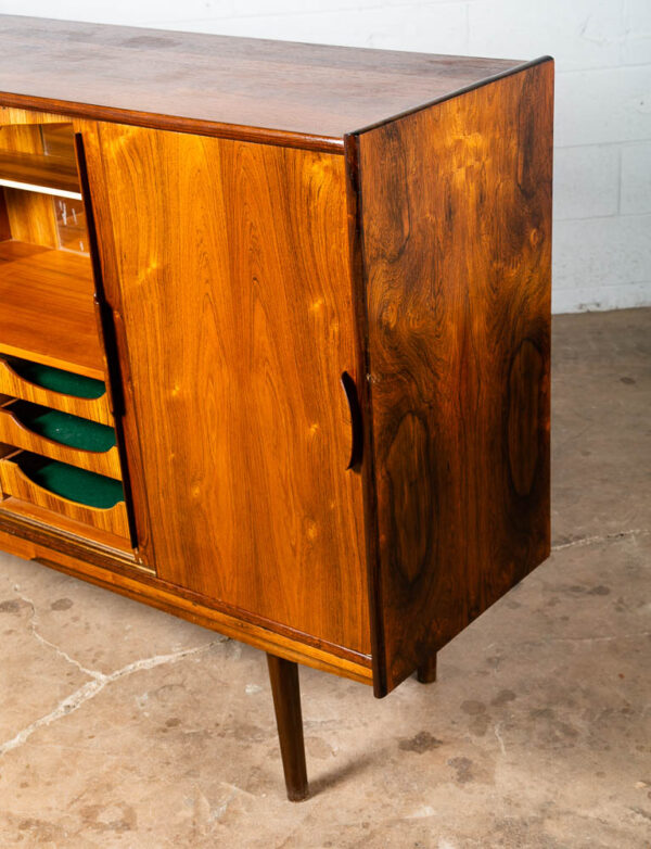 Mid Century Danish Modern Credenza Brazilian Rosewood Sideboard Bar Cabinet Mcm - Image 7