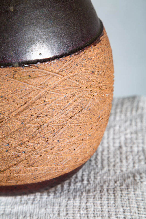 Mid Century Modern Table Lamp Light Studio Ceramic Brown Clay Round Vintage Mcm - Image 11