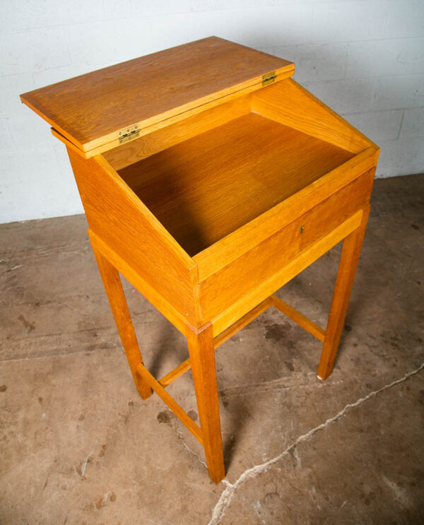 Mid Century Danish Modern Podium Lectern Standing Desk White Oak Solid Wood Mcm - Image 9