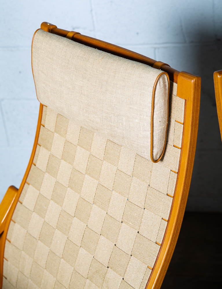 Mid Century Danish Modern Lounge Chair Set Armchair Cream Finn Ostergaard Pair - Image 5