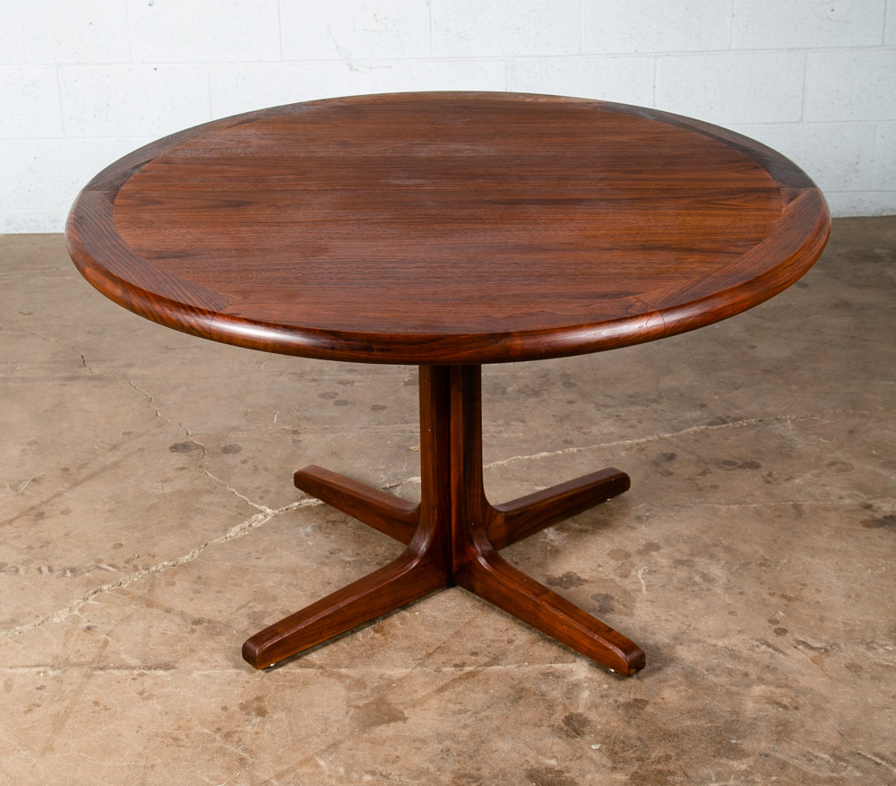 Mid Century Modern Dining Table Glenn of California Solid Walnut Round Danish NM x3 leaves - Image 9