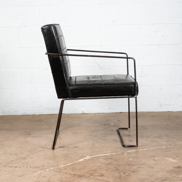 Mid Century Danish Modern Lounge Chair Post Modern Black Leather Denmark Mcm - Image 3