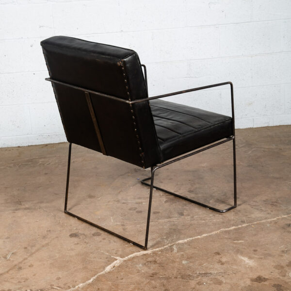 Mid Century Danish Modern Lounge Chair Post Modern Black Leather Denmark Mcm - Image 4
