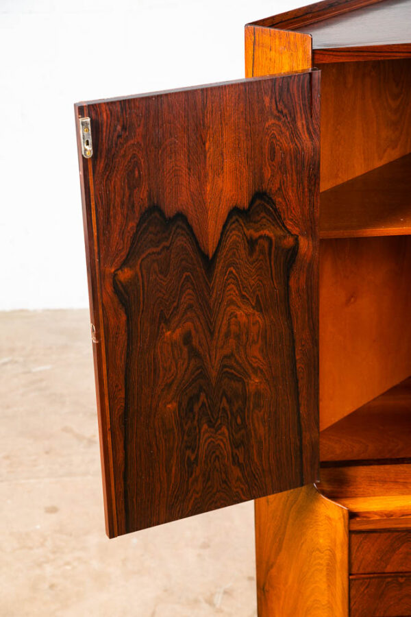 Mid Century Danish Modern Corner Cabinet Unit Brazilian Rosewood Bar Mcm Denmark - Image 8