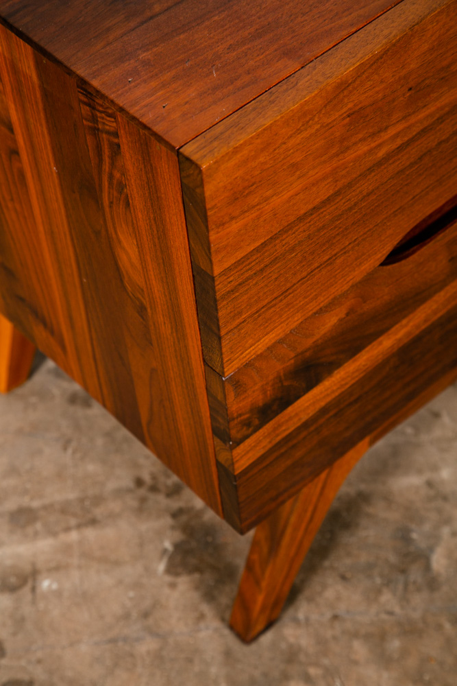 Mid Century Modern Nightstand End Side Table Solid Walnut Ace Hi 2 Drawer Mcm - Image 6
