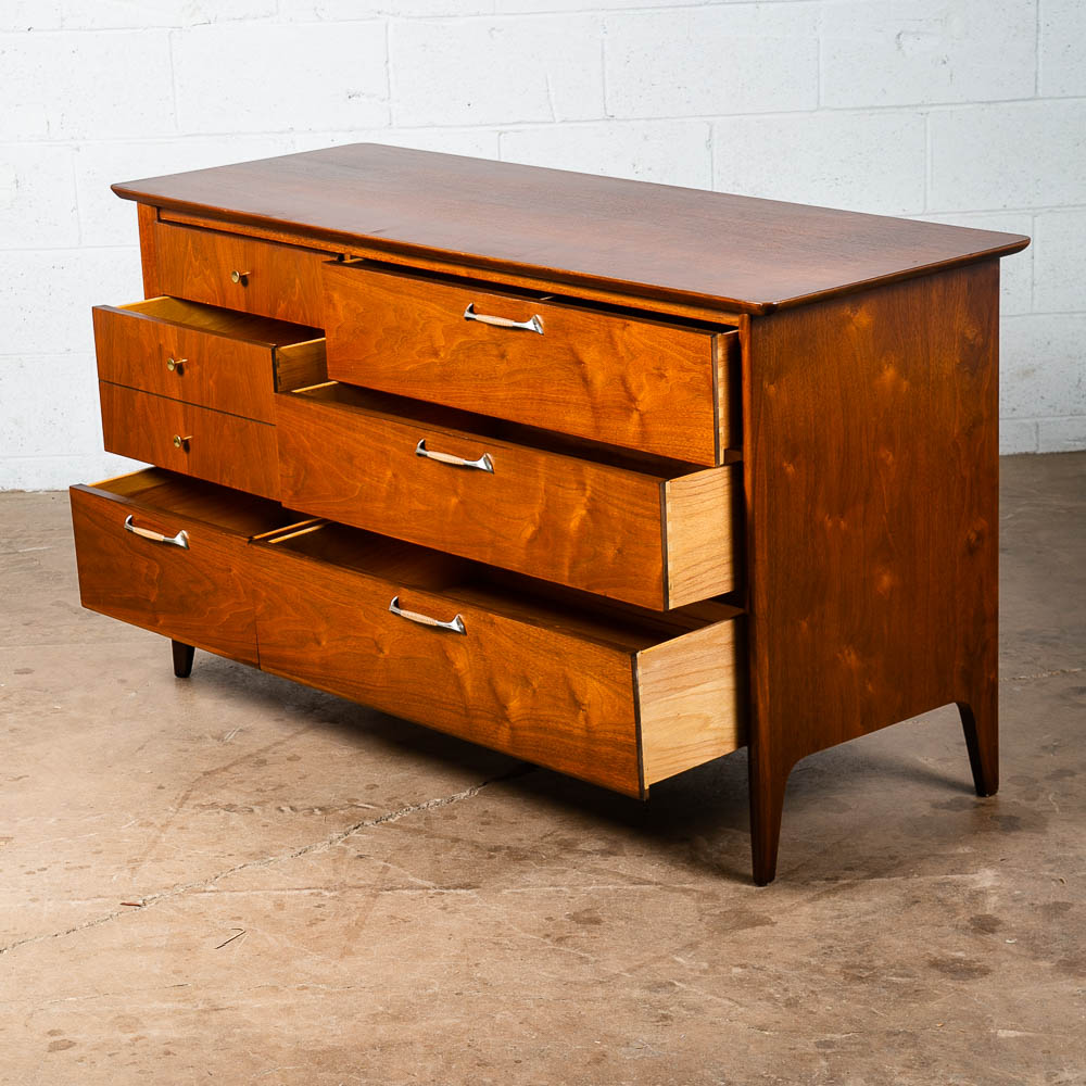 Mid Century Modern Dresser Credenza 6 Drawer Drexel Vintage Walnut Collection NM - Image 5