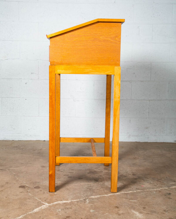 Mid Century Danish Modern Podium Lectern Standing Desk White Oak Solid Wood Mcm - Image 3