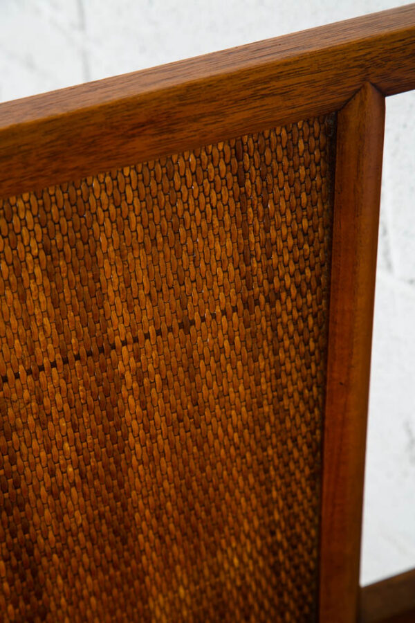 Mid Century Modern Headboard Bed Frame King Size Cane Century Walnut Vintage Mcm - Image 9
