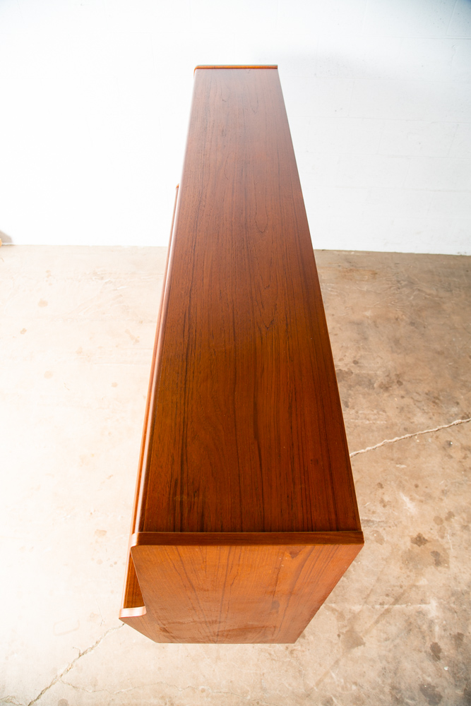 Mid Century Danish Modern Credenza Teak Sideboard Large Cabinet Drawers Doors NM - Image 6