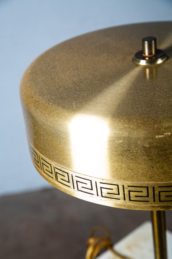 Mid Century Modern Table Lamp Chief Brass Desk Metal Light Round Gold Vitrika - Image 8